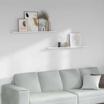 vidaXL Ράφι Τοίχου με ράφι 2 pcs Λευκό Μάρμαρο 100 x 9 x 3 cm