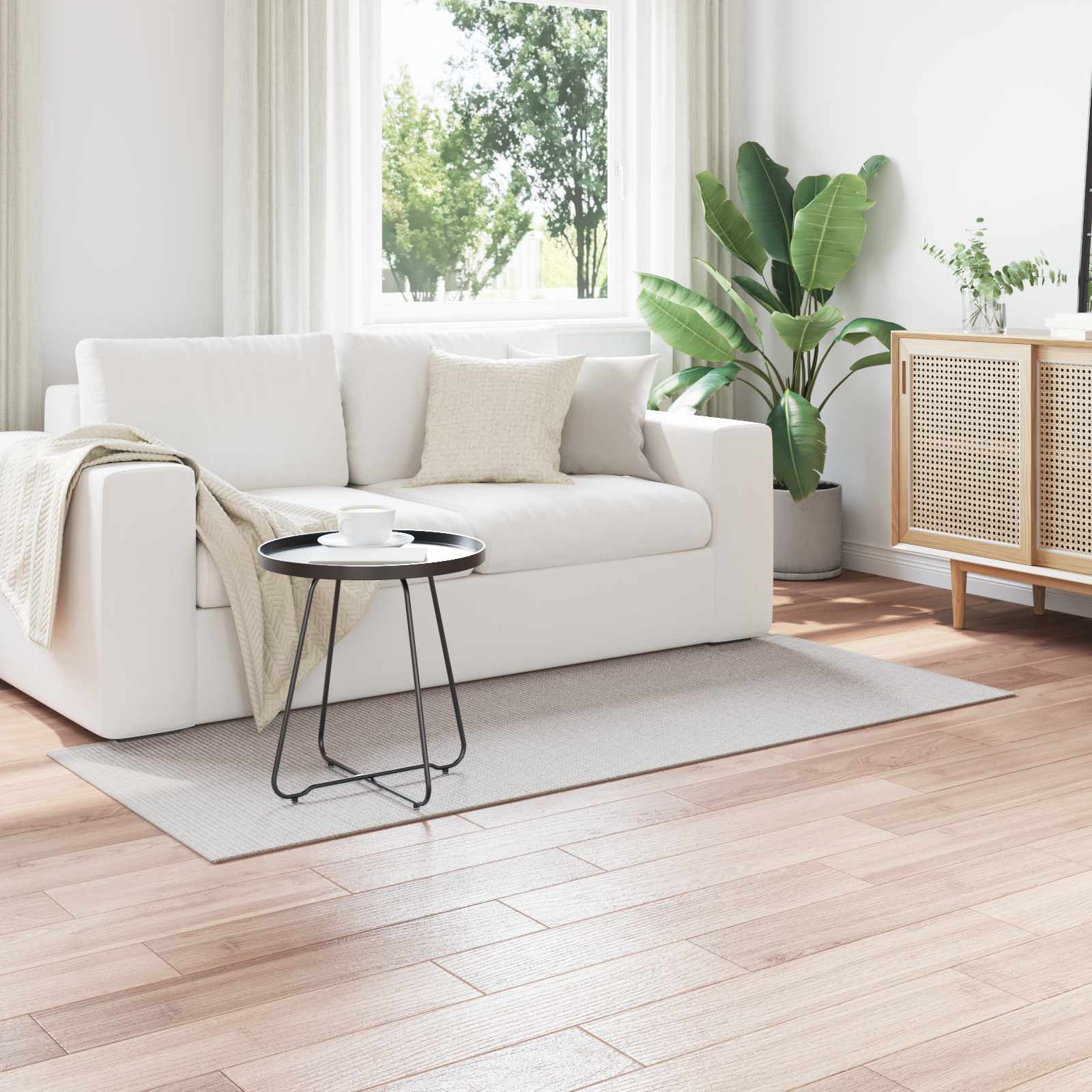 vidaXL Χαλιά χώρου HUARTE Κρεμ και Γκρι 150 x 80 cm Πολυεστέρας