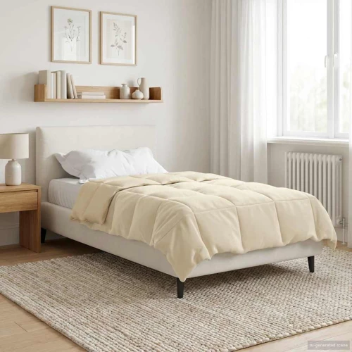 vidaXL Καλοκαιρινό Παπλωματοθήκη Κρεμ 155 x 200 εκ. Μικροΐνες