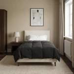 vidaXL Καλοκαιρινό Παπλωματοθήκη Ανθρακί 155 x 200 εκ. Μικροΐνες