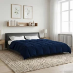 vidaXL Χειμερινό Παπλωματοθήκη Σκούρο Μπλε 200 x 220 cm Μικροΐνες