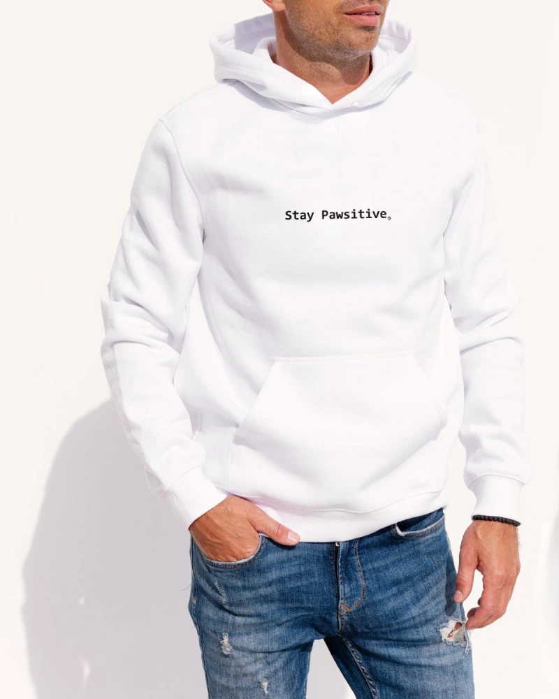 Αντρικό Φούτερ Με Τύπωμα Stay Pawsitive 527269-Λευκό