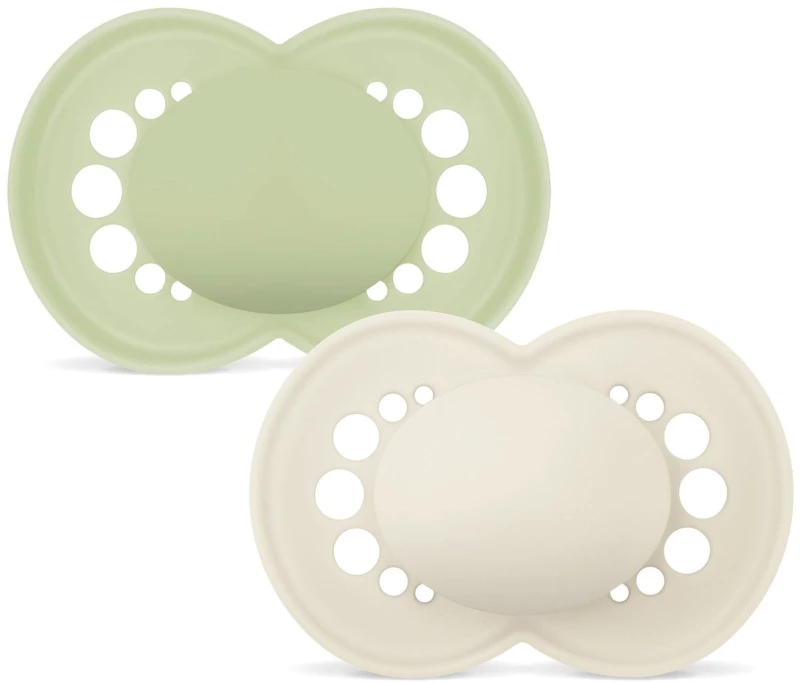 MAM - Orig Silk Pacifiers 6-16m - Green / Baby and Children