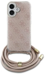 Guess Crossbody Cord 4G Print iPhone 16 Case - Pink