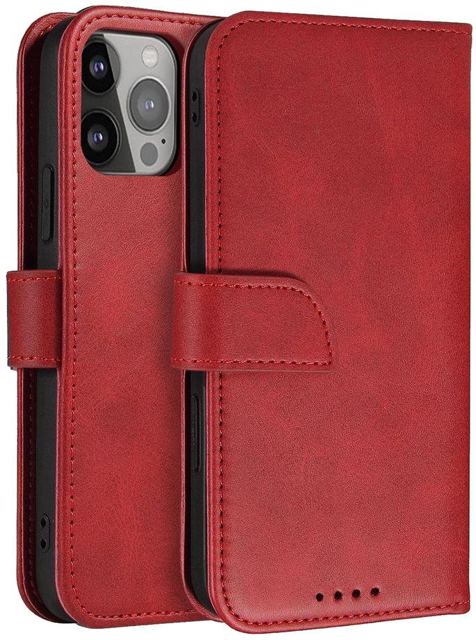 Magnet Case with Flip for Samsung Galaxy S25 - Red