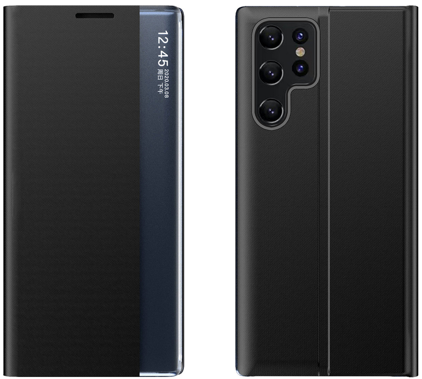 New Sleep Case for Samsung Galaxy S24 FE Cover with Flip and Stand - Black