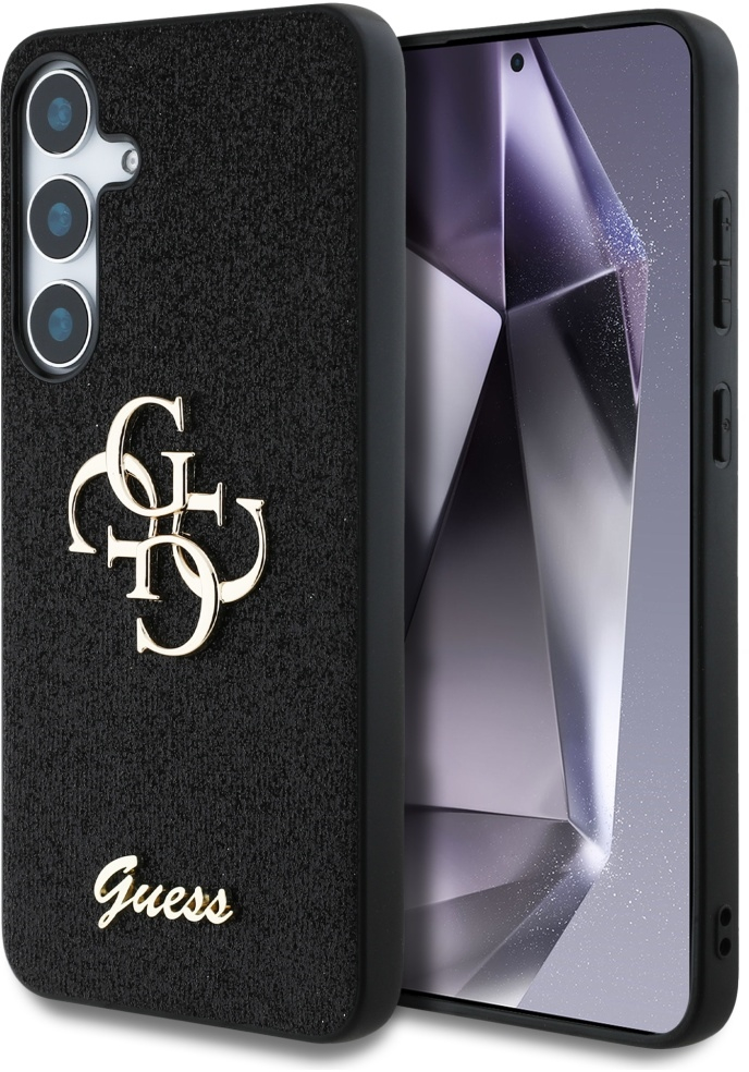 Guess Fixed Glitter Big 4G Metal Logo case for Samsung Galaxy S25 Plus black