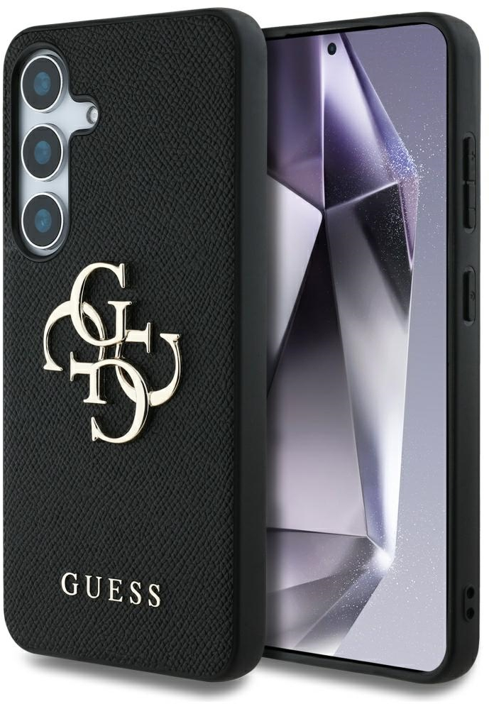 Guess Grained Big 4G Logo Small Classic Logo case for Samsung Galaxy S25 black