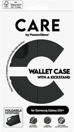 CARE by PanzerGlass Feature Wallet Kickstand Case for Samsung Galaxy S25+ - Black