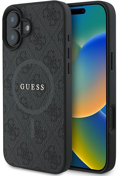 Guess 4G Ring Classic Logo MagSafe case for iPhone 16 Plus - black