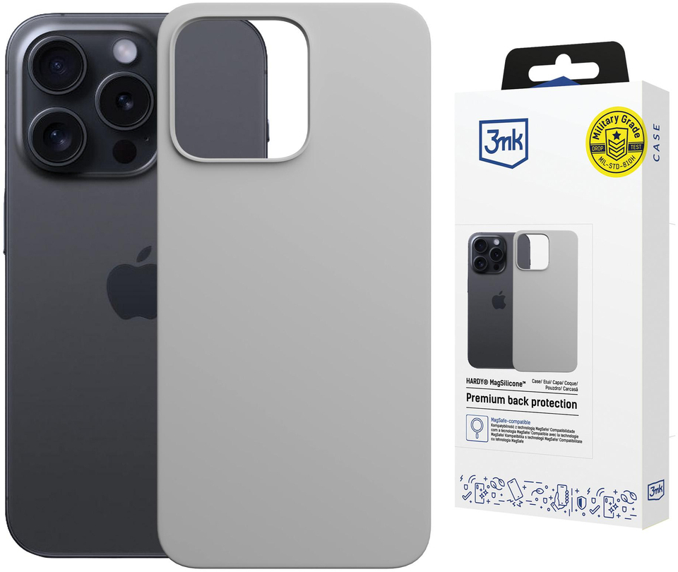3mk Hardy MagSilicone Case for Apple iPhone 16 Pro - Gray