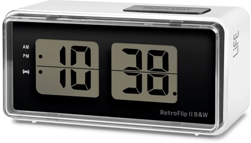 LIFE 221-0416 RETROFLIP II B&W Επιτραπέζιο Ψηφιακό Ρολόι με Ξυπνητήρι