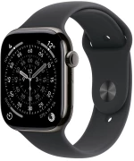 Apple Watch Series 11 GPS + Cellular 42mm Slate Titanium Case with Black Sport Band - M/L