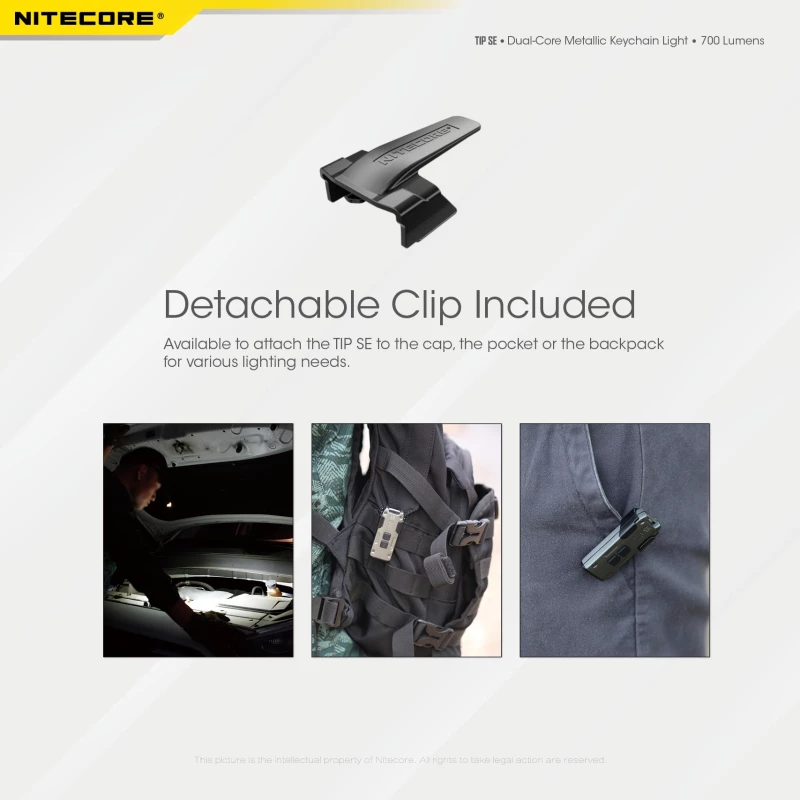 ΦΑΚΟΣ LED NITECORE TIP SE, Μπρελοκ, Rechargeable, GREY