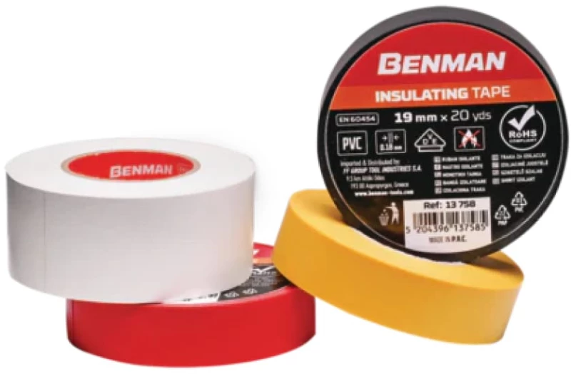 Ταινία Μονωτική 19mmx20yd(18m) Μαύρη Benman 13758