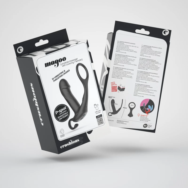CRUSHIOUS MAGOO PROSTATE MASSAGER WITH COCKRING AND REMOTE CONTROL