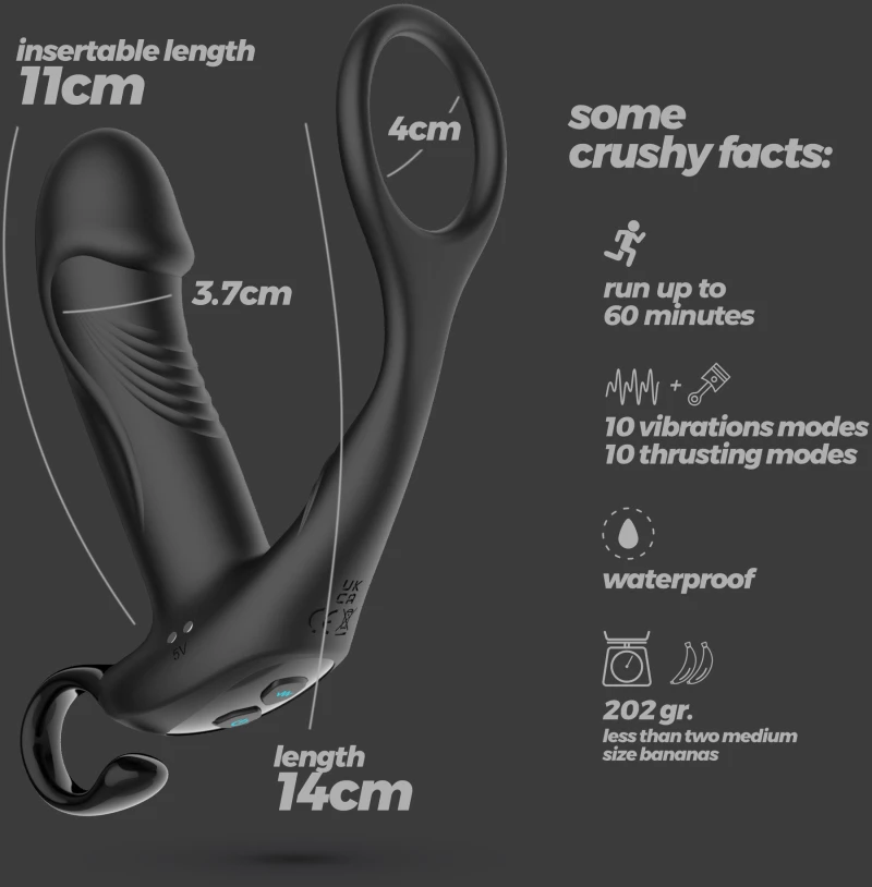 CRUSHIOUS MAGOO PROSTATE MASSAGER WITH COCKRING AND REMOTE CONTROL