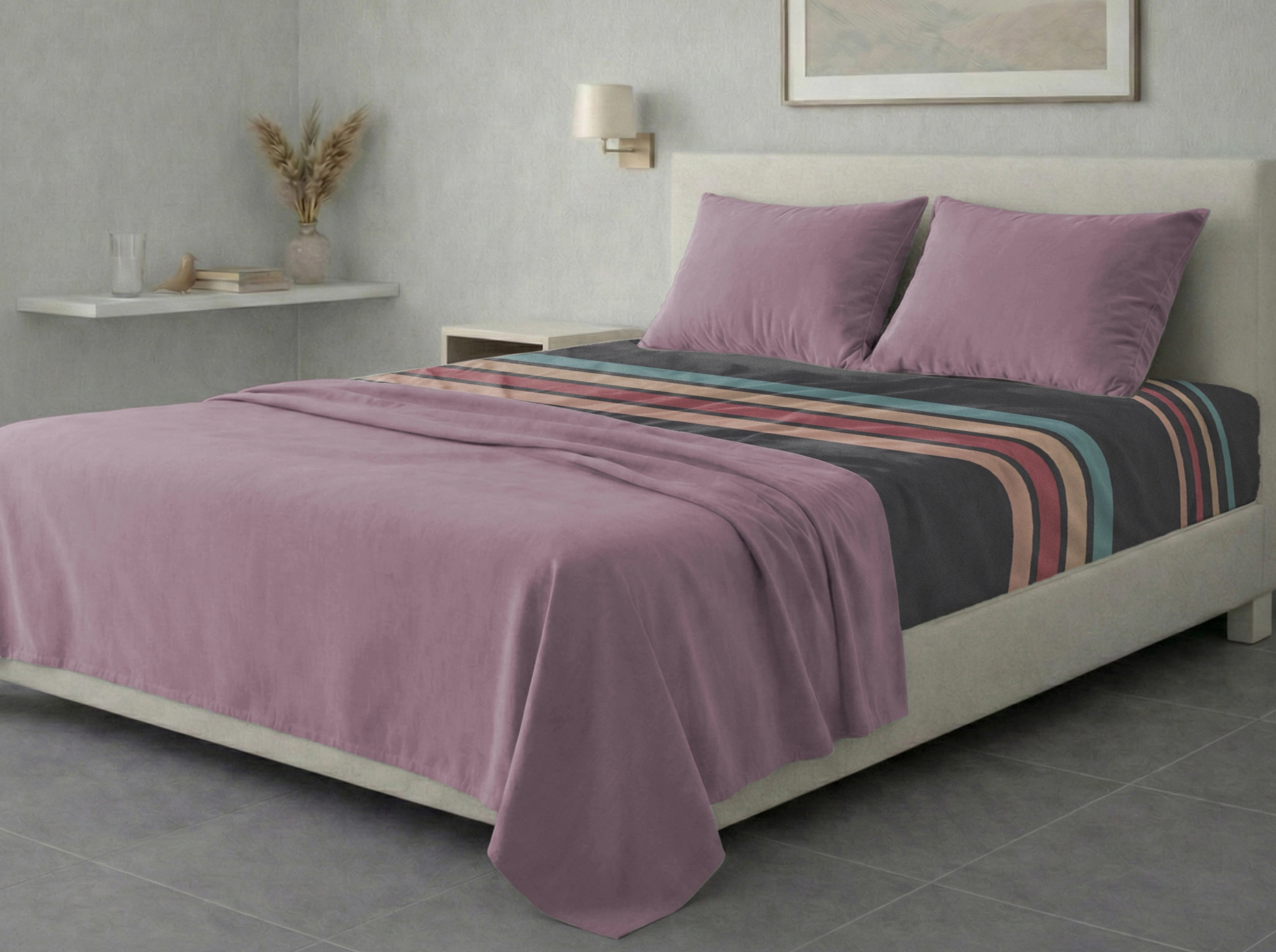 Σετ σεντόνια 4τμχ υπέρδιπλα 240x270-180x200+35 Βαμβακερά 100% εμπριμέ/μονόχρωμα 007443011Σ77Χ92