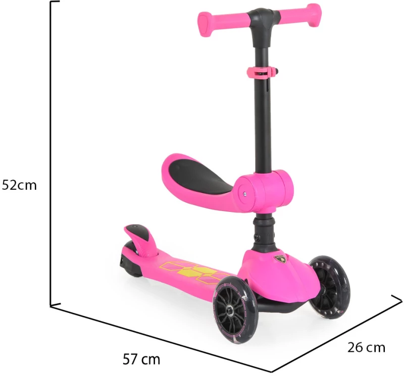 LAMBORGHINI ΠΑΙΔΙΚΟ ΠΑΤΙΝΙ ΜΕ ΚΑΘΙΣΜΑ 2 ΣΕ 1 PINK 3800146228552