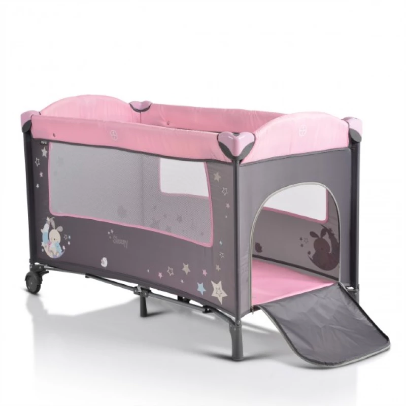 ΠΑΡΚΟΚΡΕΒΑΤΟ 2 ΕΠΙΠΕΔΩΝ MONI CANGAROO SLEEPY PINK 3800146248598