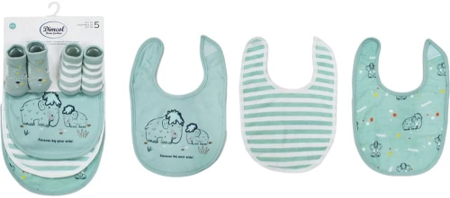 Green Mammoth 60/40, Σαλιάρα Interlock & Επένδυση Terry με Velcro bebe Σετ 5 Τεμ.(30X20) Cott/Pol