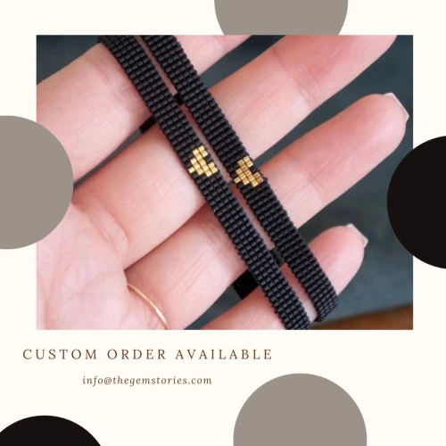 Miyuki thin noir bracelet