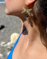 Miyuki Butterfly Earrings with Drop