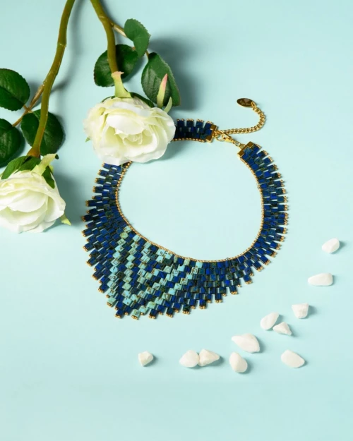 Miyuki Tila Wonder Necklace - Blue