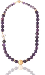 Amethyst Necklace with Gold elements