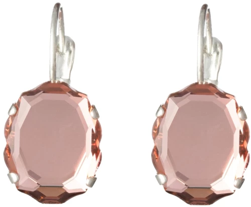 Blush Rose Baroque Mirror Earrings - Rhodium plated