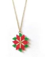 Miyuki Cutie Poinsettia with Chain