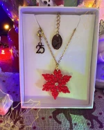 XMAS Necklace Red Star - Chain 70cm