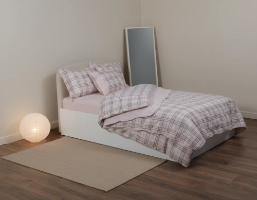 Μονό βαμβακερό κουβερλί (160cm x 220cm) καρρώ ρόζ