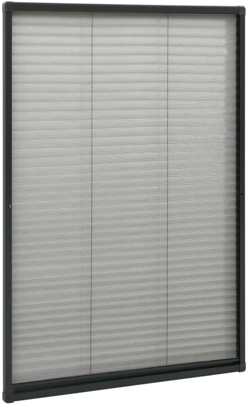 vidaXL Σήτα Παραθύρου Πλισέ Ανθρακί 80 x 160 εκ. από Αλουμίνιο