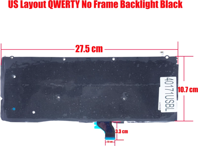 Πληκτρολόγιο Laptop keyboard για Apple Macbook Pro A1502 13.3" Black WITHOUT FRAME US SMALL ENTER With Backlit Board ( Κωδ.40171USBL )