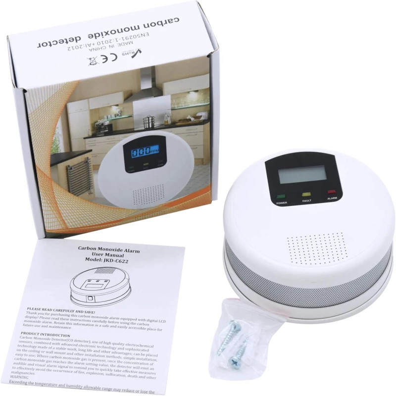 Ανιχνευτής Καπνού - Carbon Monoxide Smoke Detector EN50291 JKD-C622 ( Κωδ.1-PER0051 )