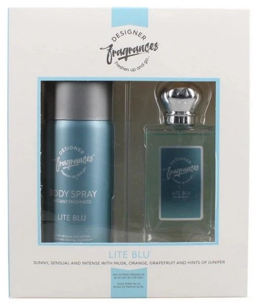Designer Fragrances Lite Blu Men Set Eau De Parfum 50ml & Deodorant Spray 150ml