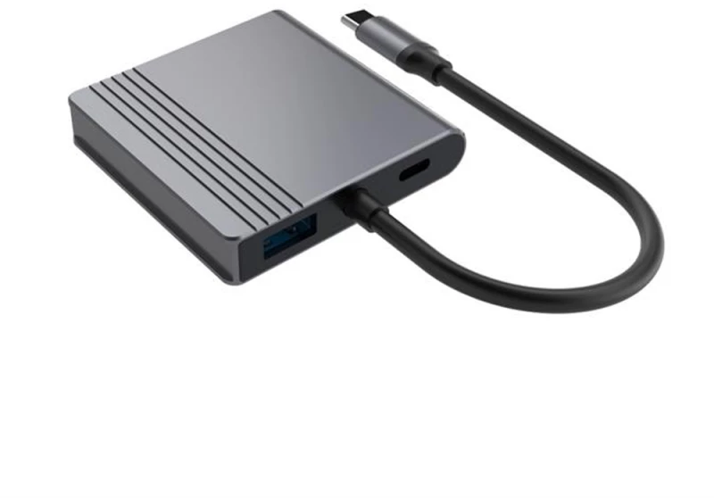 CABLEXPERT TYPE-C 3IN1 MULTI-PORT ADAPTER (USB PORT+HDMI+PD) SPACE GREY