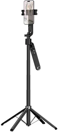 Selfie Stick Hoco K32 Soporte και Τρίποδο για Συσκευές 4.5"- 7" Επεκτεινόμενo εως 1.81m με Τηλεχειριστήριο και Auto Face Tracking Μαύρο