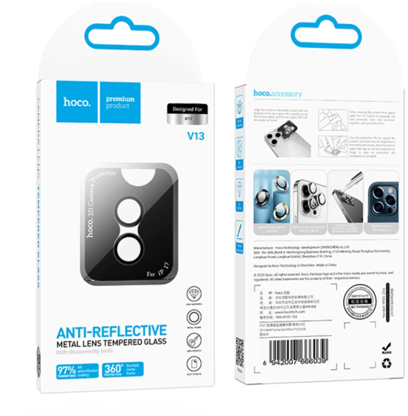 Προστασία Κάμερας Hoco 3D Metal V13 Anti-Reflective για Apple iPhone 17