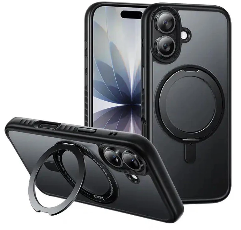 Θήκη Hoco Premium Rotating Magsafe για Apple iPhone 17 με Ενσωματωμένο Stand Μαύρη