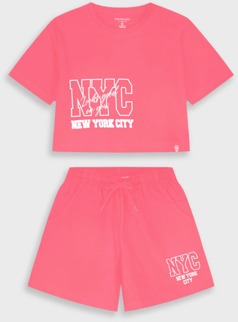 Energiers Σετ Σορτς ΝΥC Με Crop Top, Φούξια