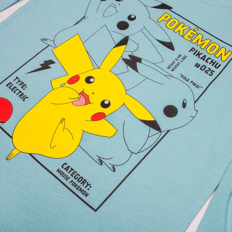 Μπλούζα μακρυμάνικη αγόρι "Pokémon Pikachu #025 " γαλάζια