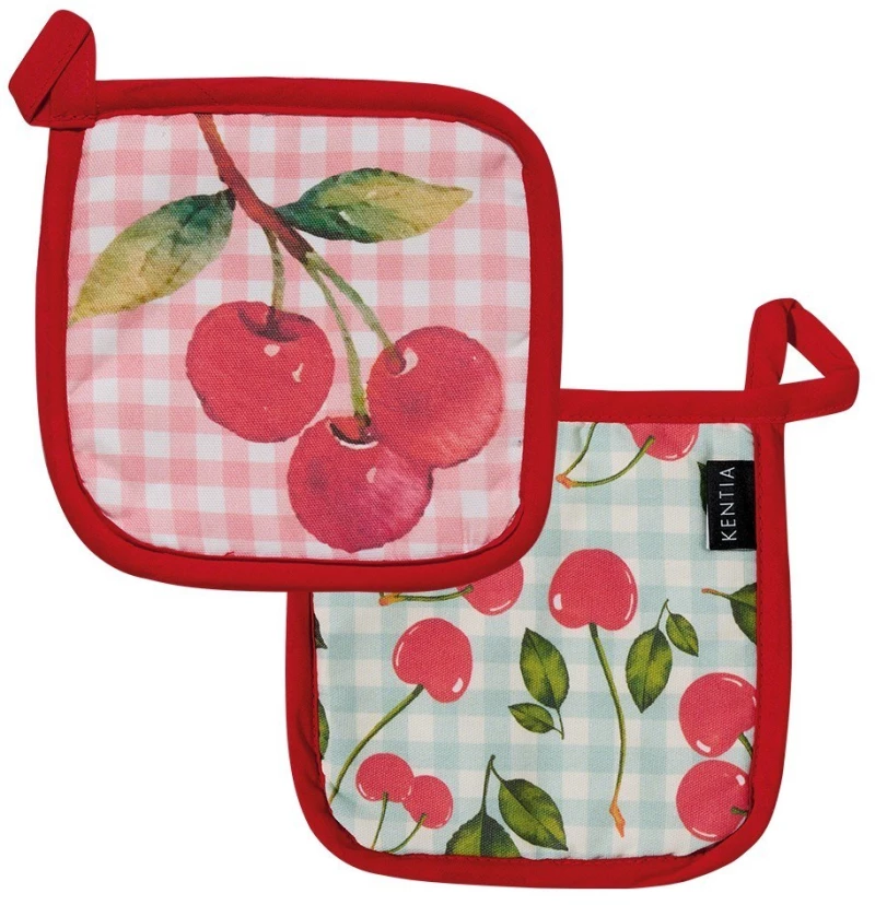 Πιάστρες Κουζίνας Lory (Σετ 2τμχ) Multi Kentia 20x20cm Βαμβάκι-Πολυέστερ