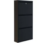 Παπουτσοθήκη Επιτοίχια Locking 159ORN1112 50x15x103cm Black Μέταλλο