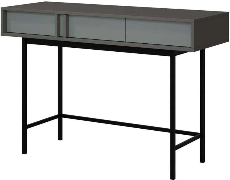 Κονσόλα Alsy Reg 162913539 123x43x83cm Anthracite-Dark Grey Μοριοσανίδα, Μέταλλο