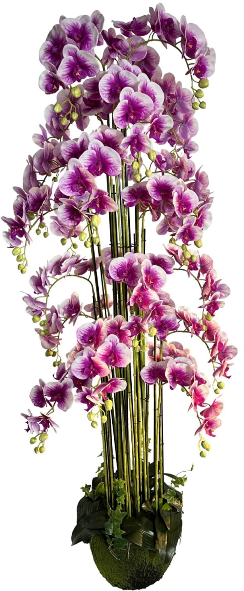 Supergreens Τεχνητό Φυτό Ορχιδέα "Phalaenopsis" Real Touch με Moss Βάση Μώβ 180 εκ.
