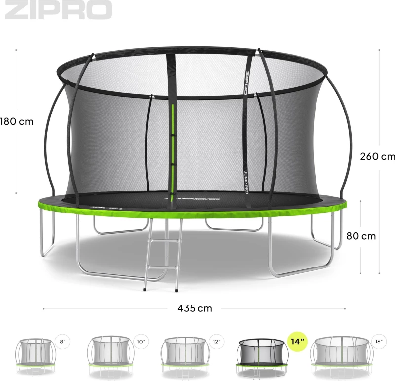 Τραμπολίνο κήπου Zipro Jump Pro Premium με εσωτερικό δίχτυ 14FT 435cm
