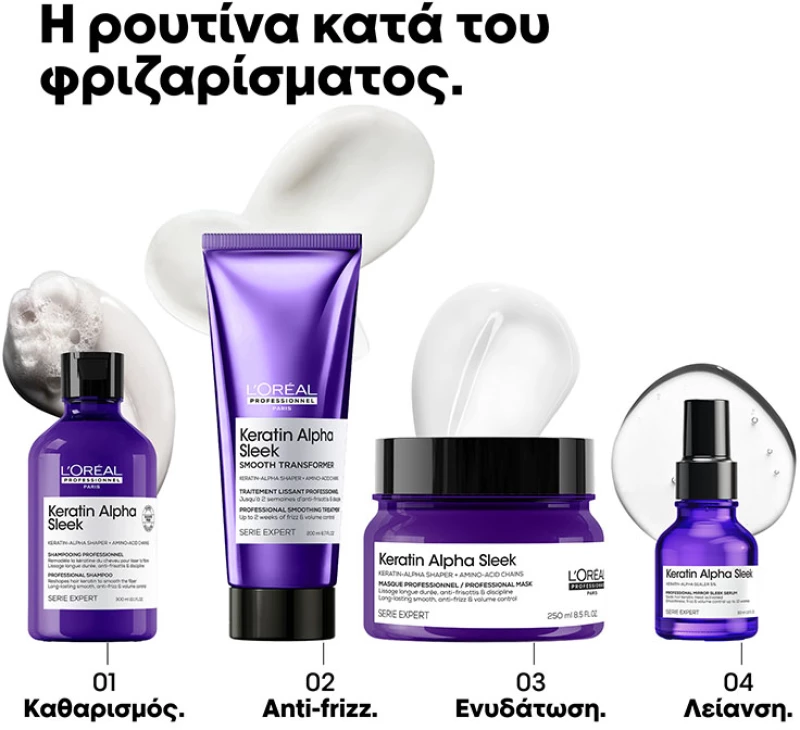 L’Oreal Professionnel Serie Expert KERATIN ALPHA SLEEK Shampoo | Σαμπουάν για Λείανση 500ml