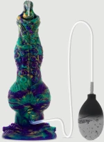 Dildo Σιλικόνης Που Εκσπερματίζει Με Διογκωμένο Κεφάλι Monster Silicone Ejaculating Dildo With Protruded Tip - Πράσινο